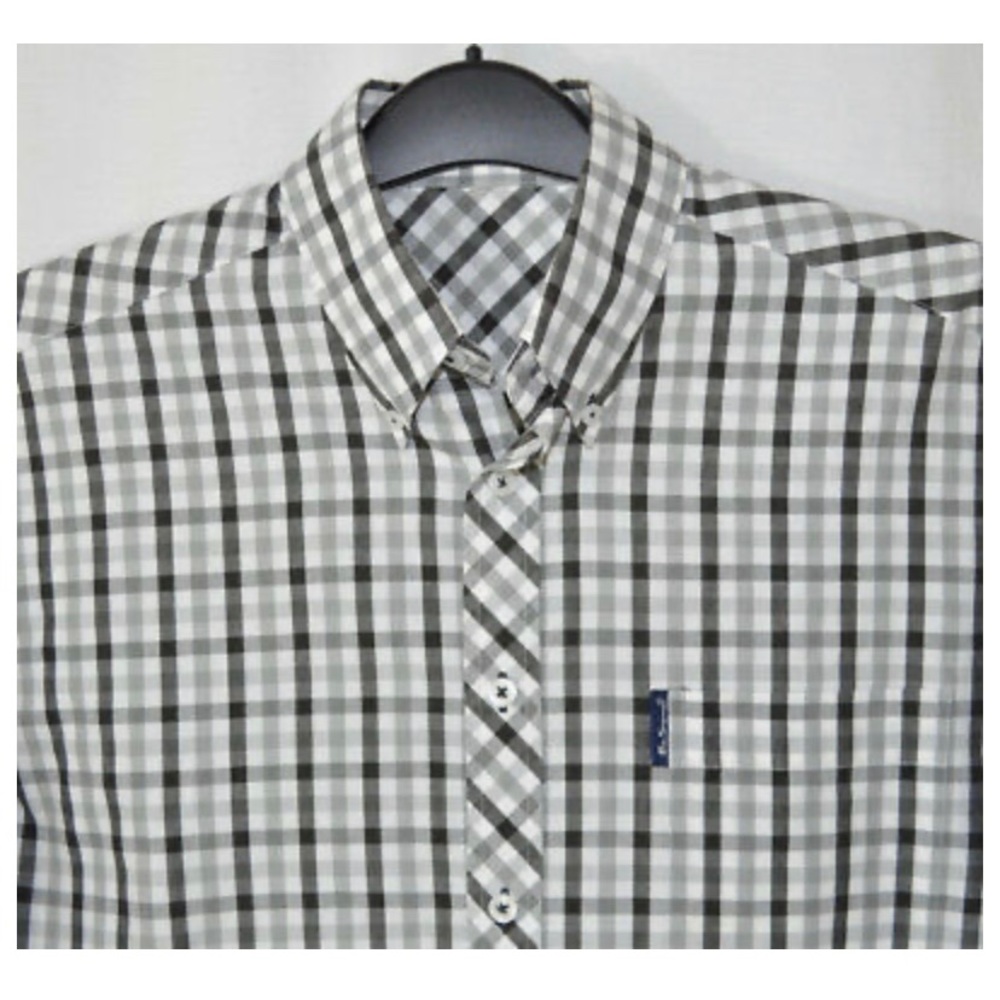 Ben Sherman Grey Black White Buttondown